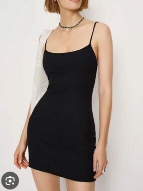 Small black mini ribbed Reformation dress
